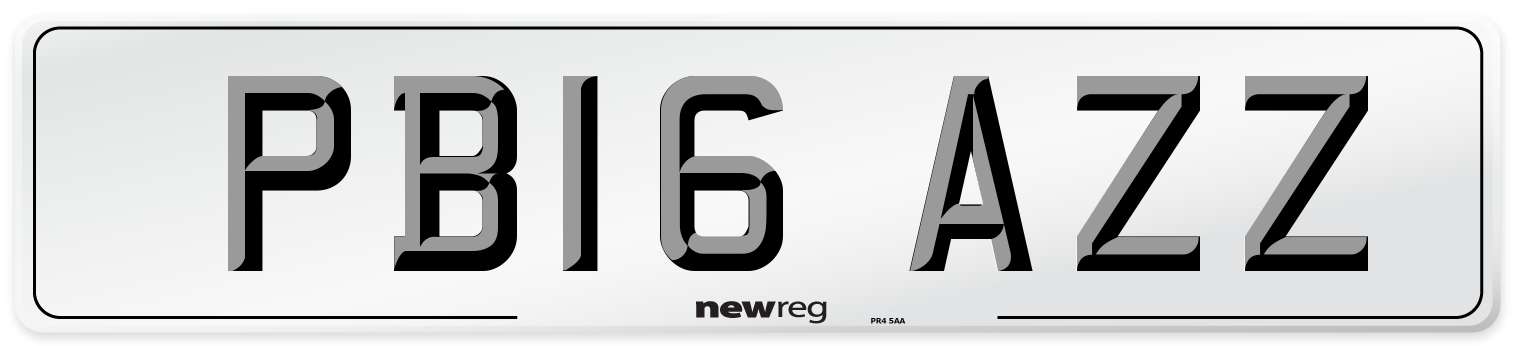 PB16 AZZ Number Plate from New Reg